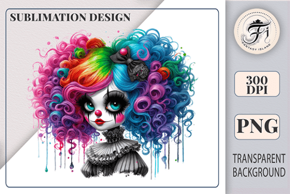 Download Watercolor Gothic Clown Sublimation PNG - Premium Resources