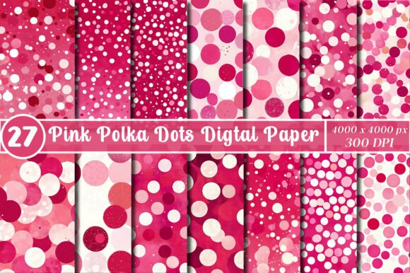 Download Pink Polka Dots Digtal Paper - Dots Collection