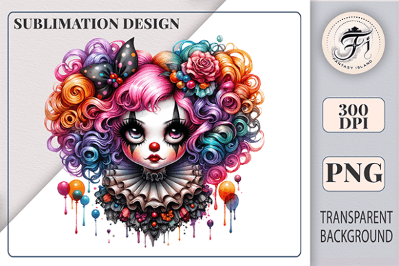 Download Gothic Clown Girl Halloween Clipart PNG - Premium Resources